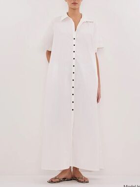 DISSH WHITE SHIRT DRESS MAXI/MIDI